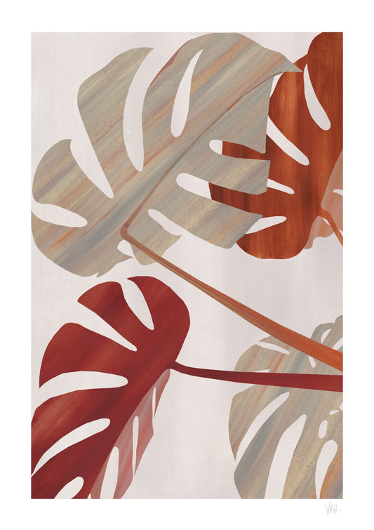 Monstera Large Palm Leaf Print