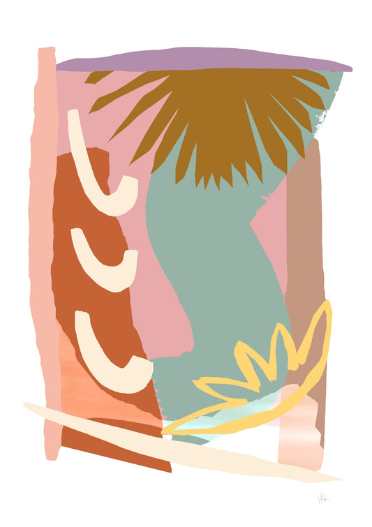 Pastel Abstract Leaf Art Print