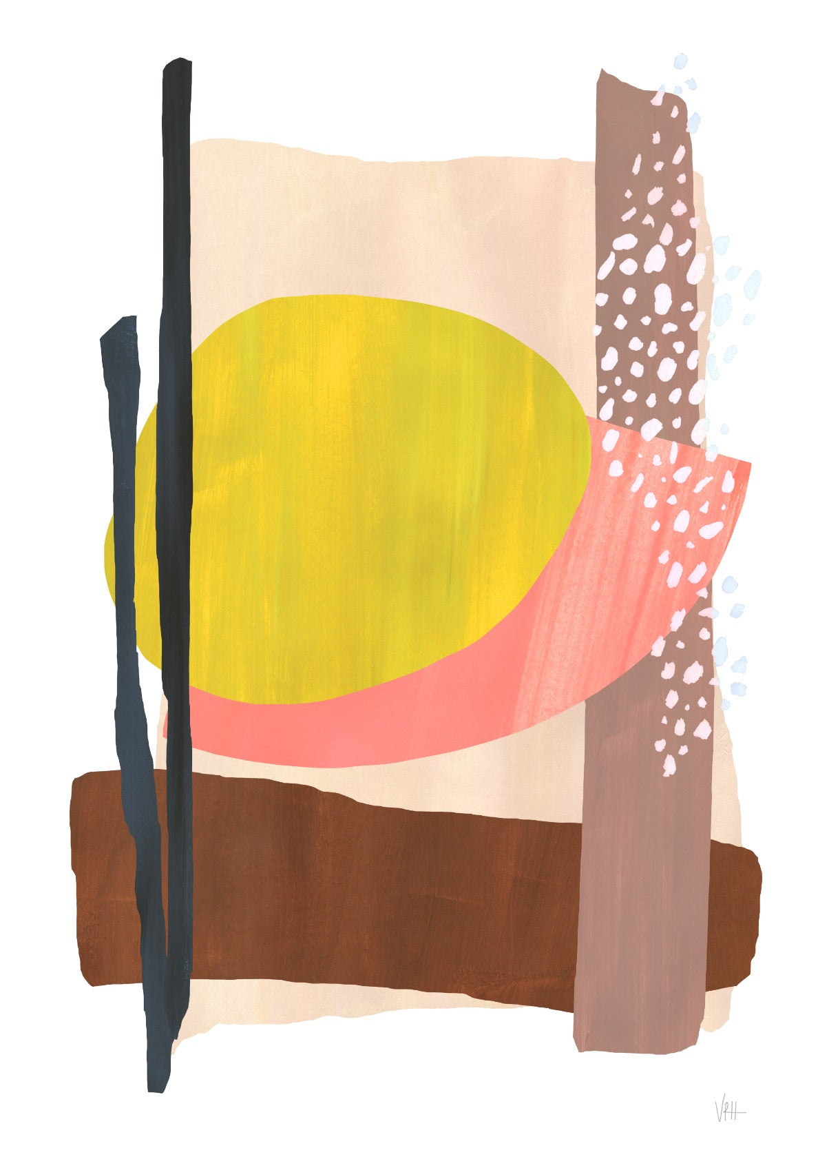 Abstract Shapes Neutral Art Print