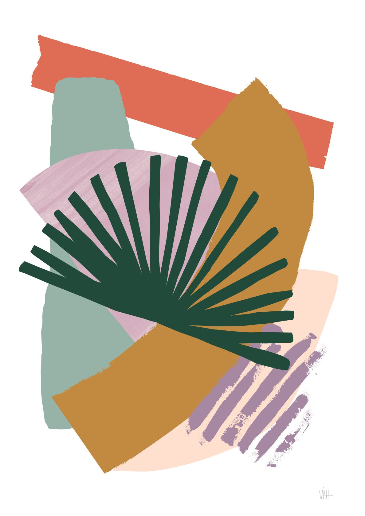 Warm Tone Abstract Shapes Art Print