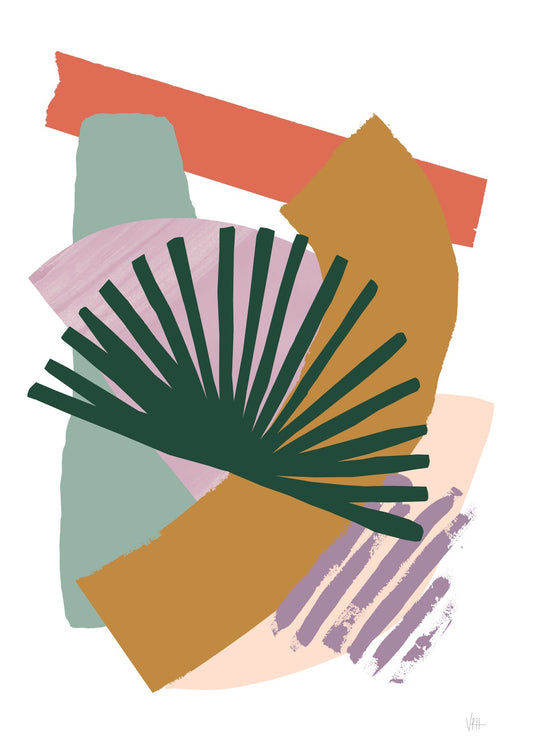 Warm Tone Abstract Shapes Art Print