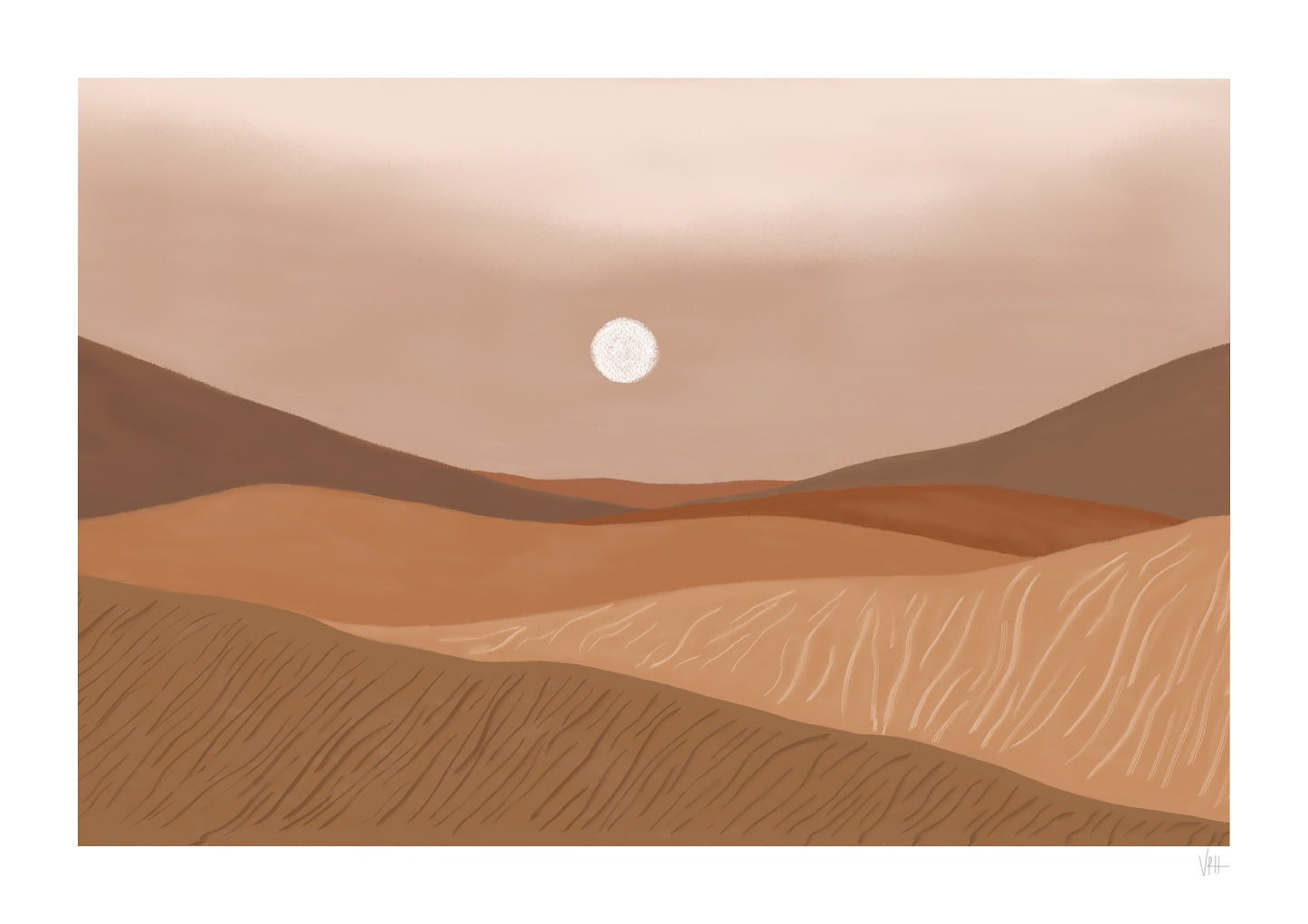 Earth Tone Desert Landscape Print