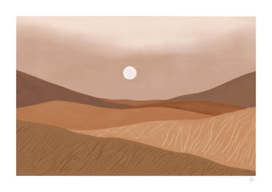 Earth Tone Desert Landscape Print