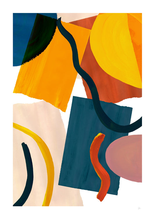 Oversized Retro Abstract Art Print