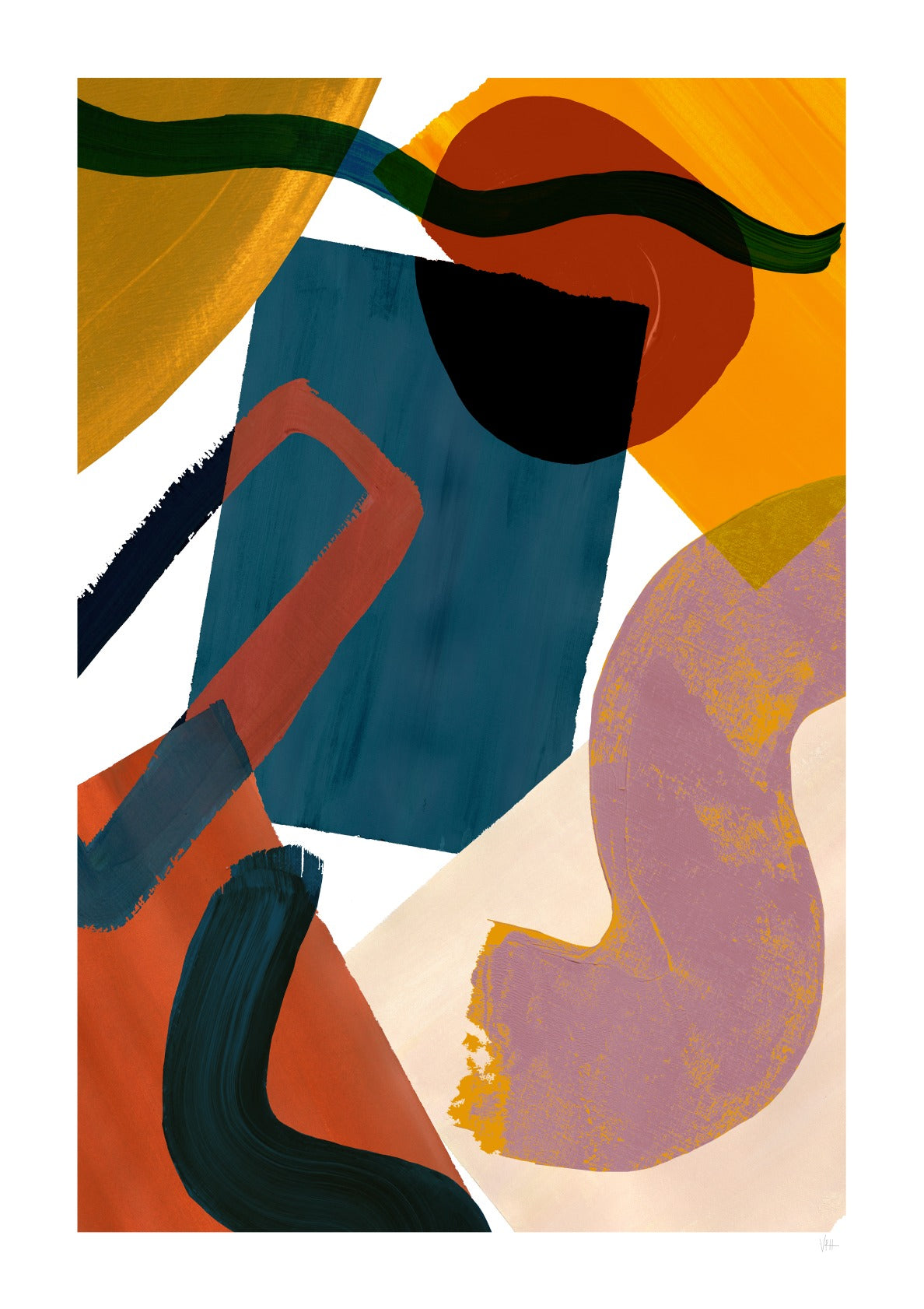 Retro Geometric Shape Art Print