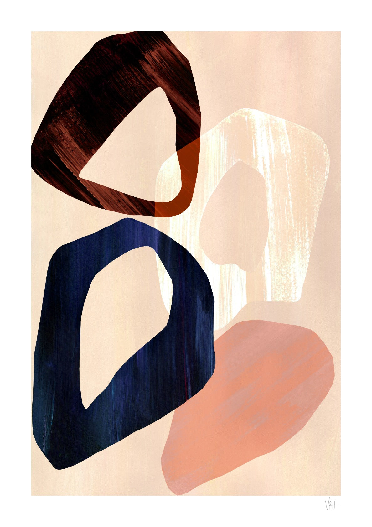 Neutral Oversized Abstract Art Print