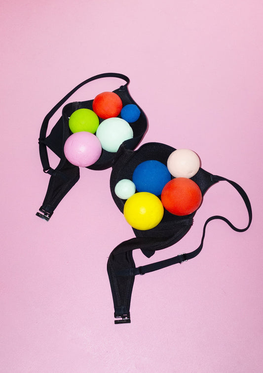 Playful contemporary colour ball print