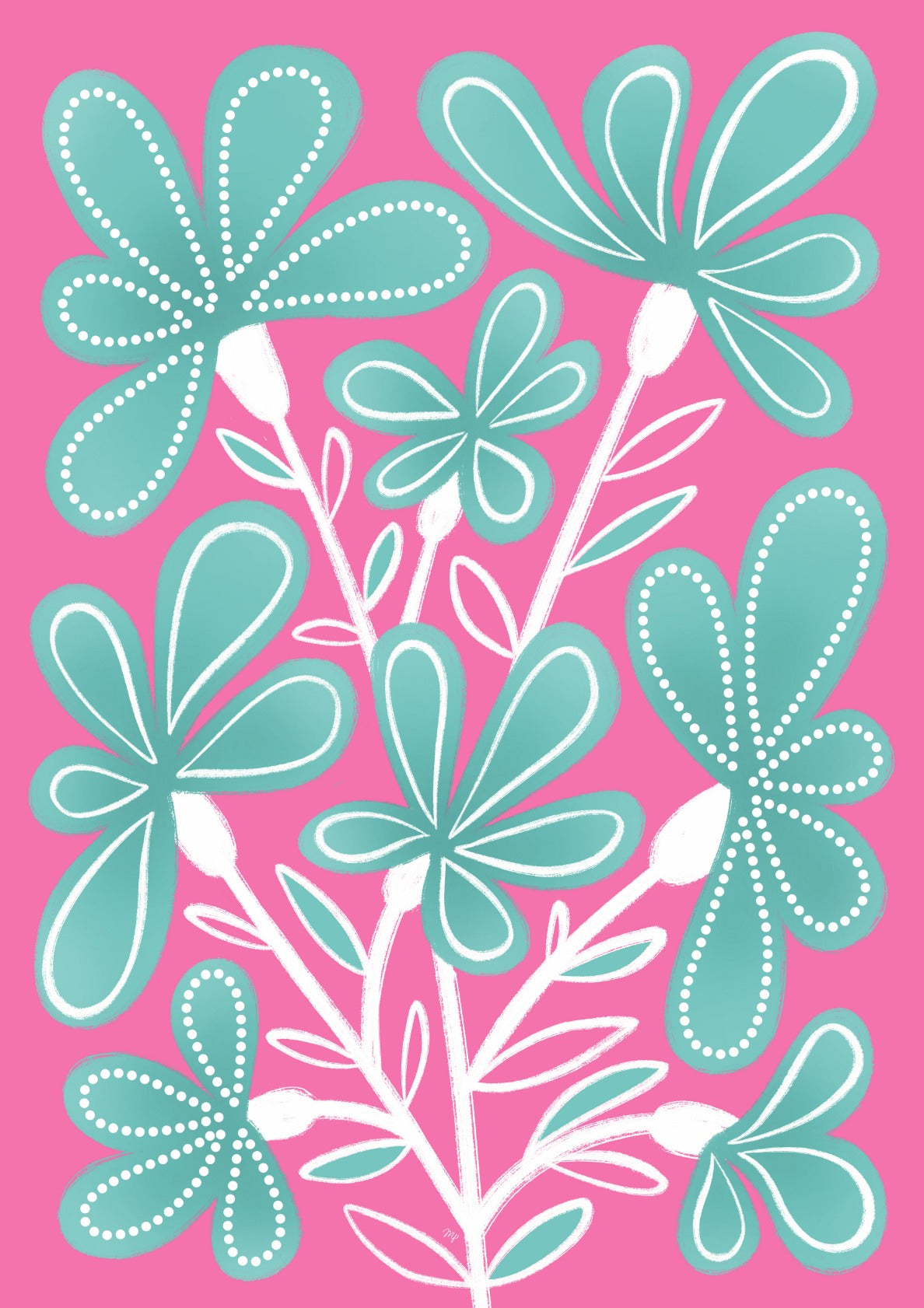 Cyan don't forget flowers