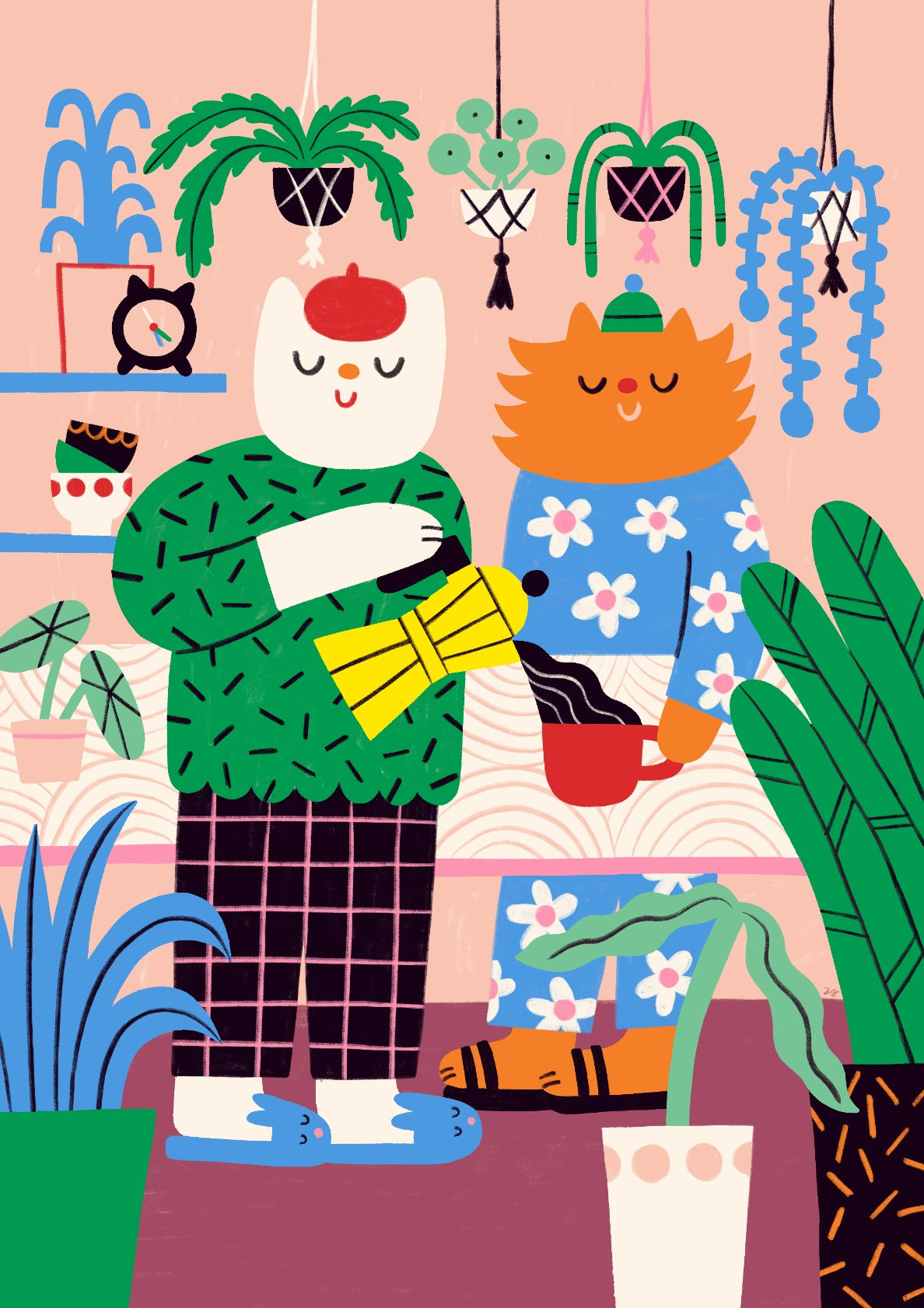 Cats Having Morning Coffee