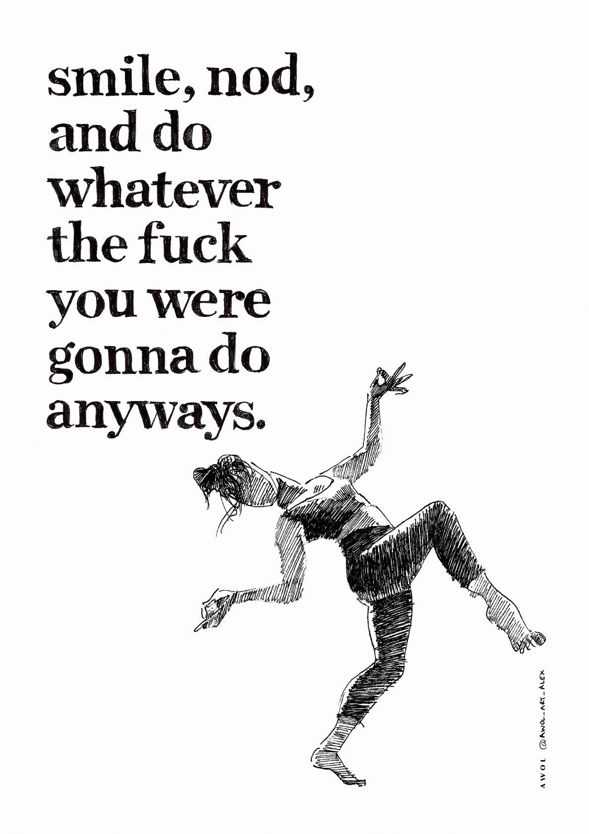 Smile And Nod, Funny Quote Poster For Women