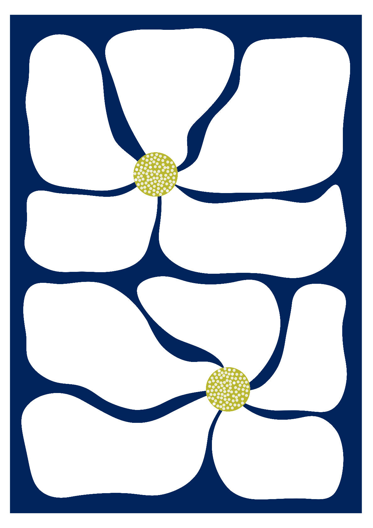 Two Daisies on Blue