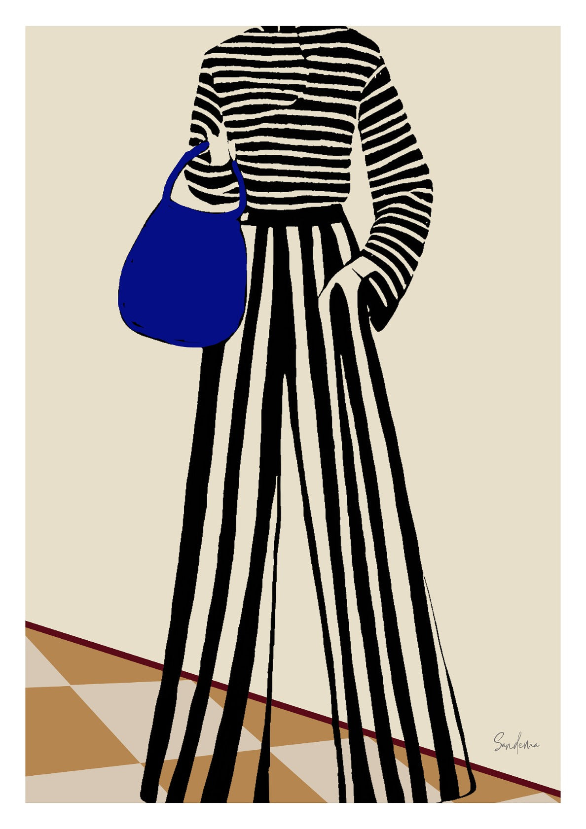 Stripes With Blue Bag 