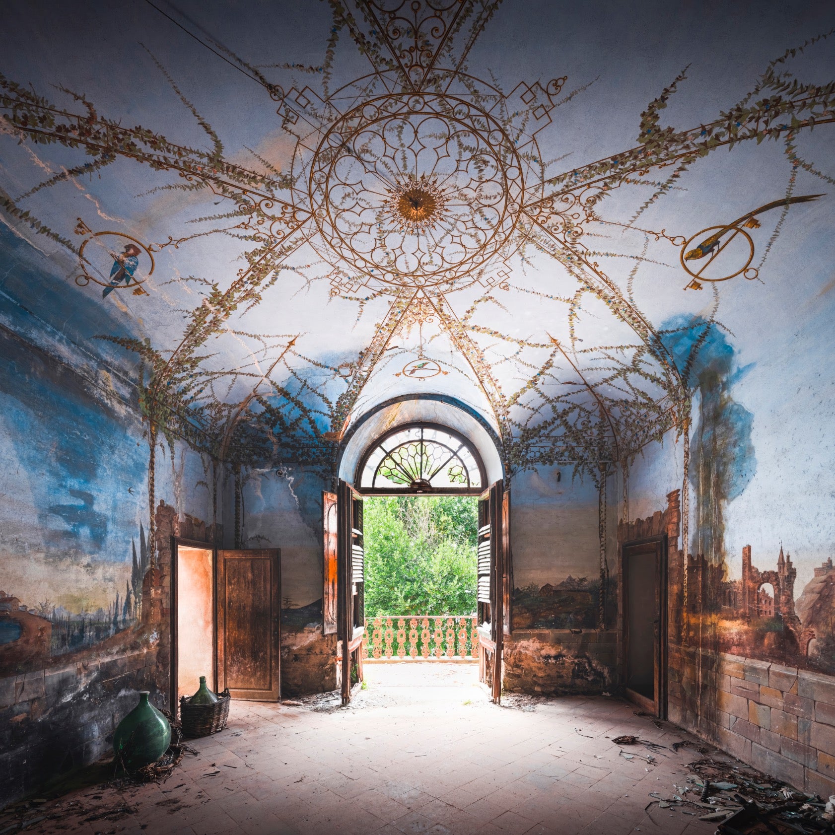 Blue Birdcage in Decay