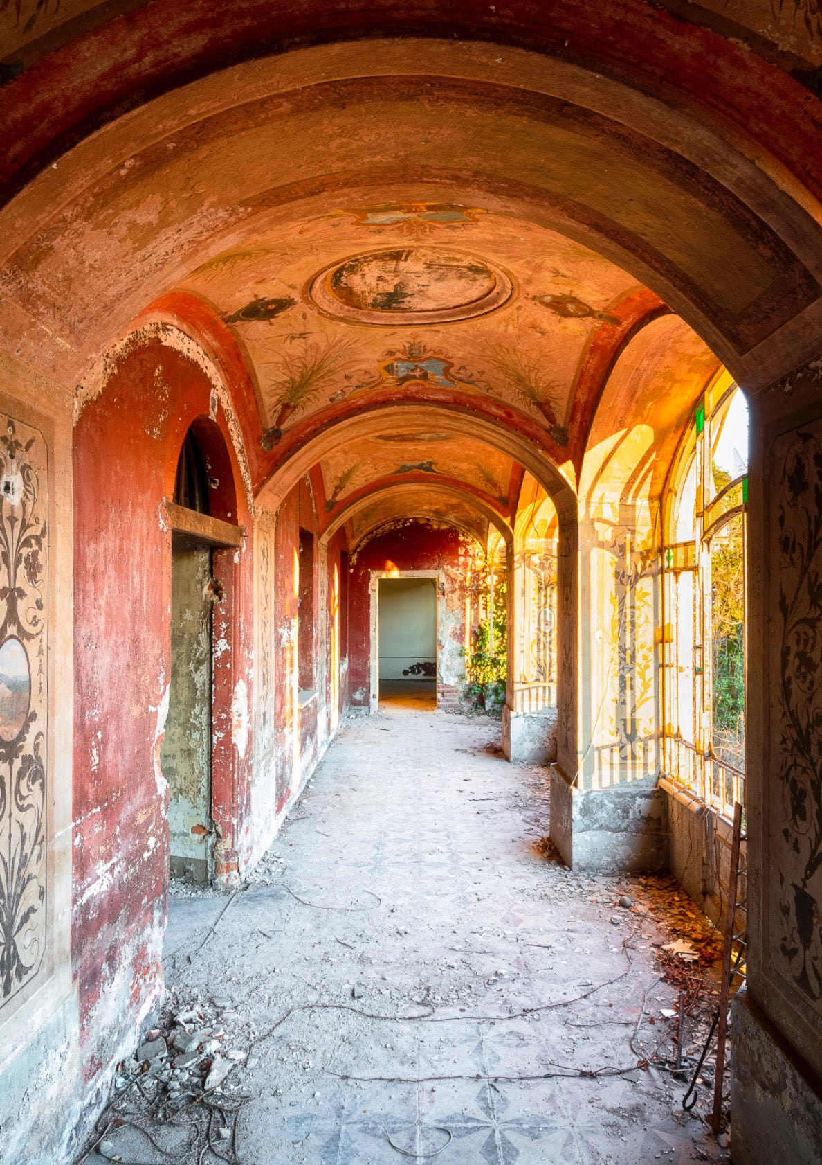 Sunset in an Abandoned Hallway