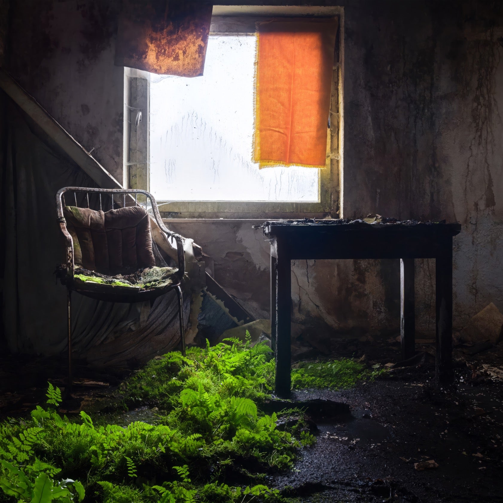 Dark and Abandoned Hotel Room