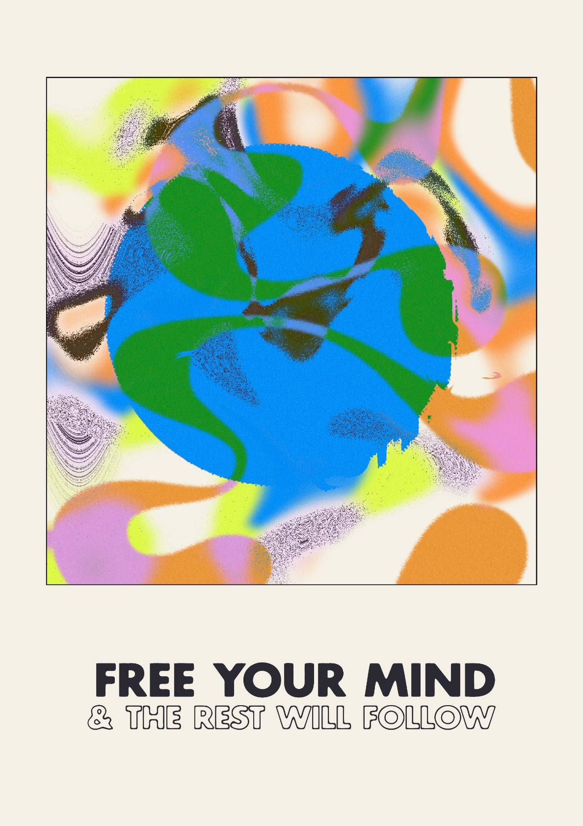 Free Your Mind Abstract Maximalist Print 