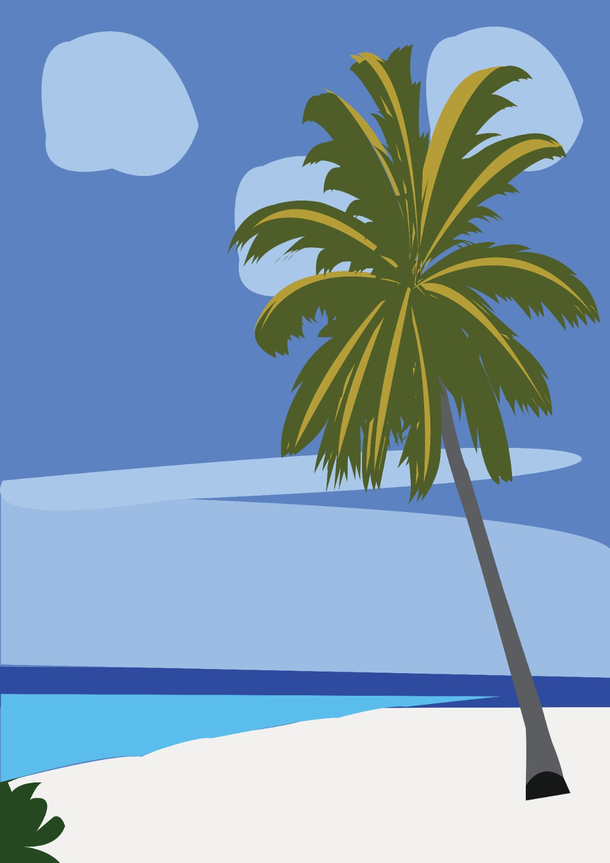 Beach Palm Tree Vacation Beach House