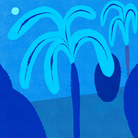 Blue palm trees
