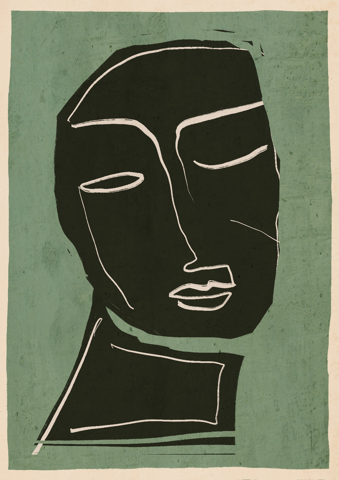 Minimal Abstract Art Face 2 