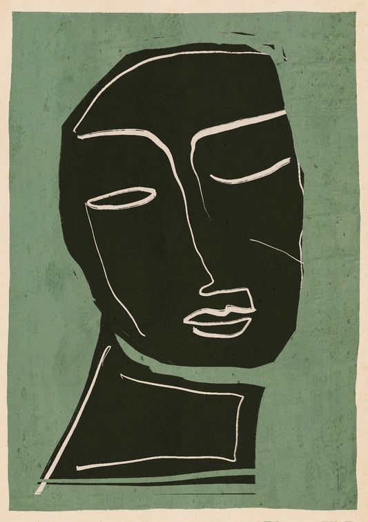 Minimal Abstract Art Face 2 