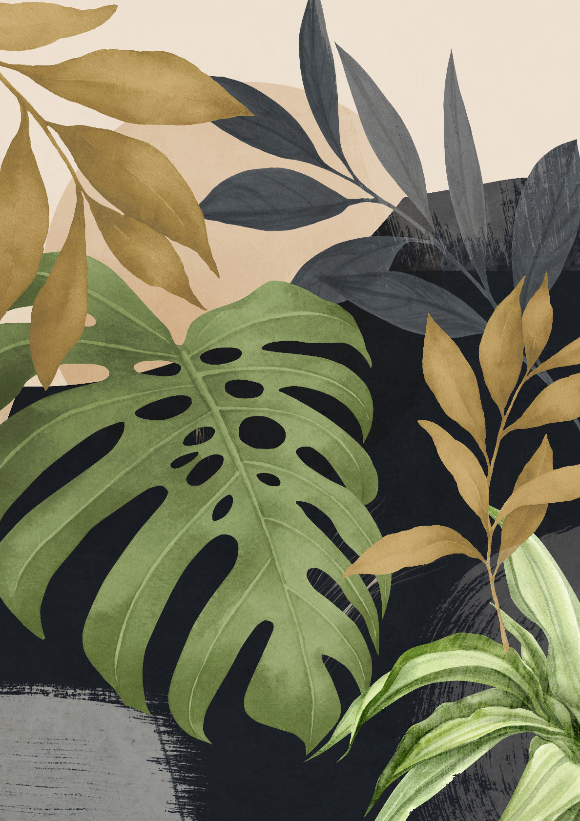 Abstract Art Tropical Leaves 101