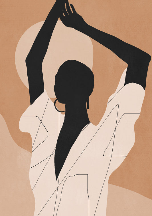 Minimal Abstract Art Sunset Girl 2