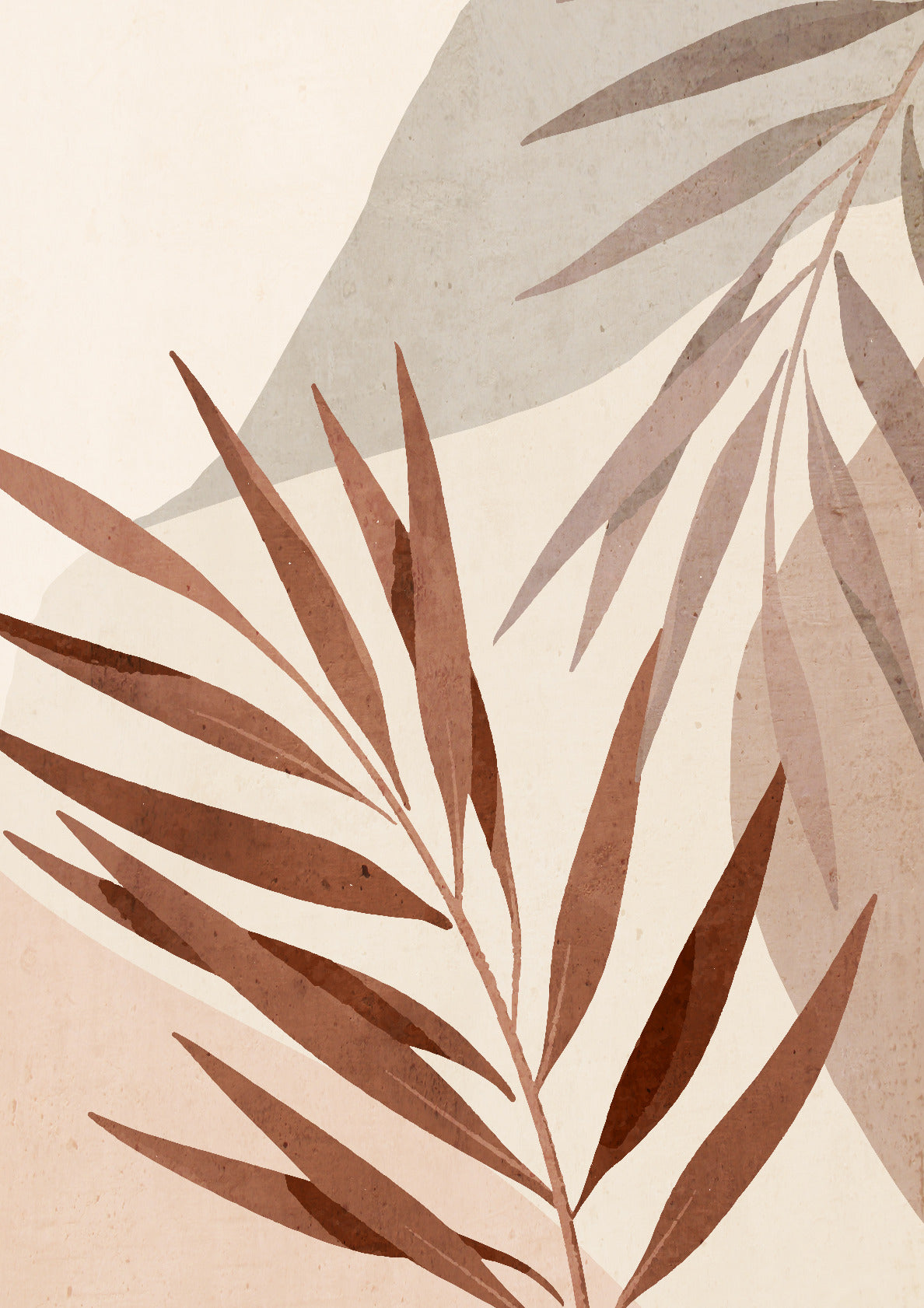 Minimal Abstract Art Tropical Leaves 17