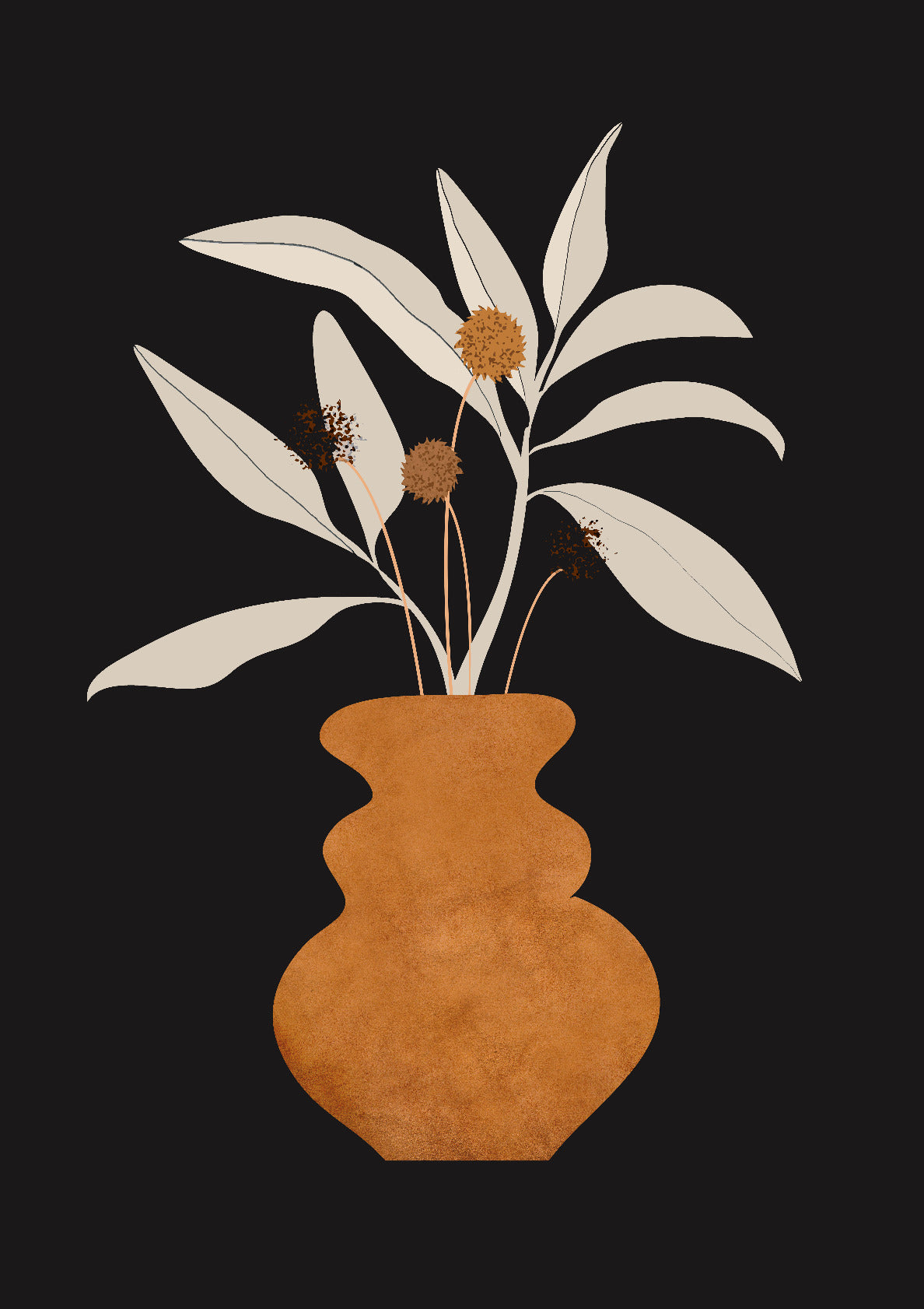 Minimal Abstract Art Vase Plant 11