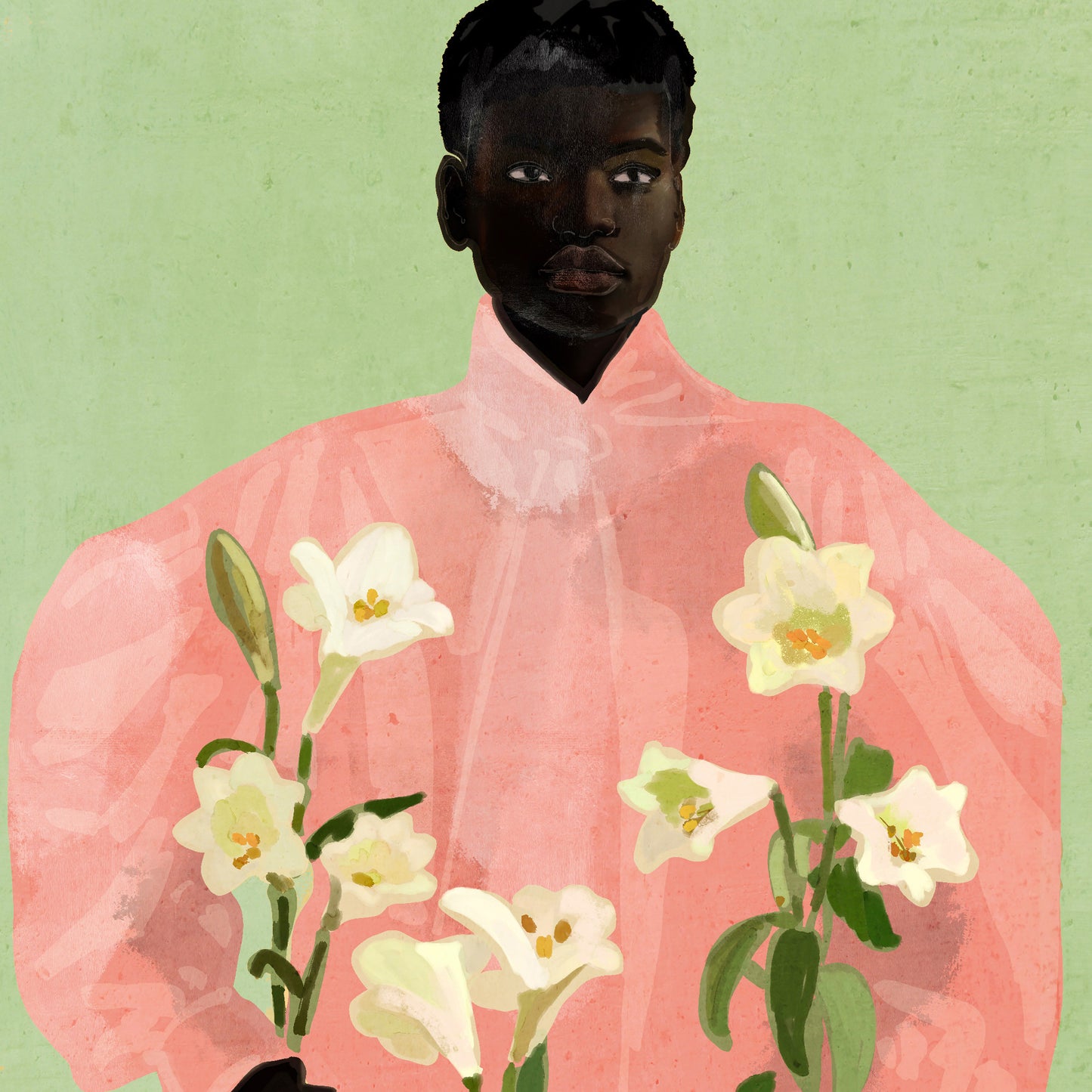 Girl Holding Flowers 3