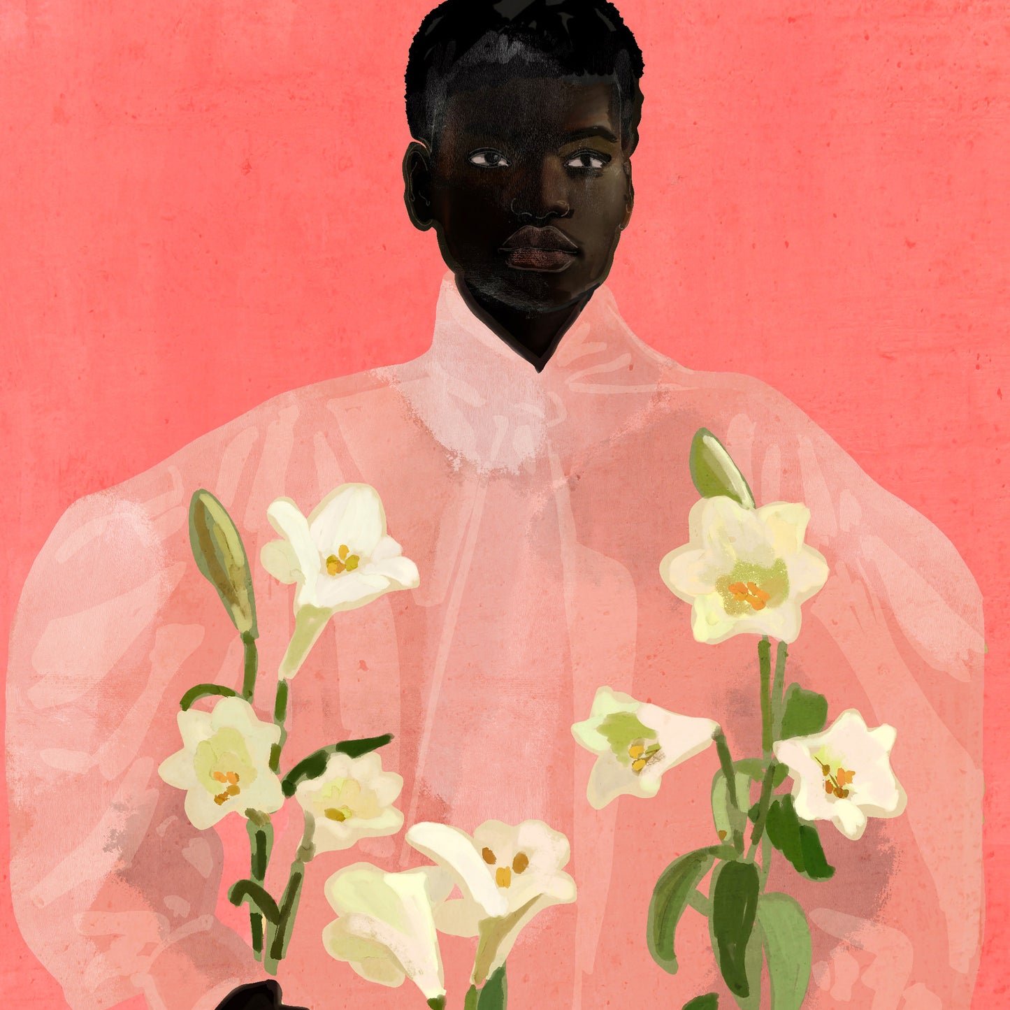 Girl Holding Flowers