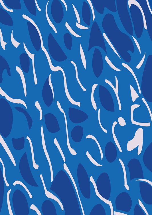 Blue Water Waves Abstract Pattern