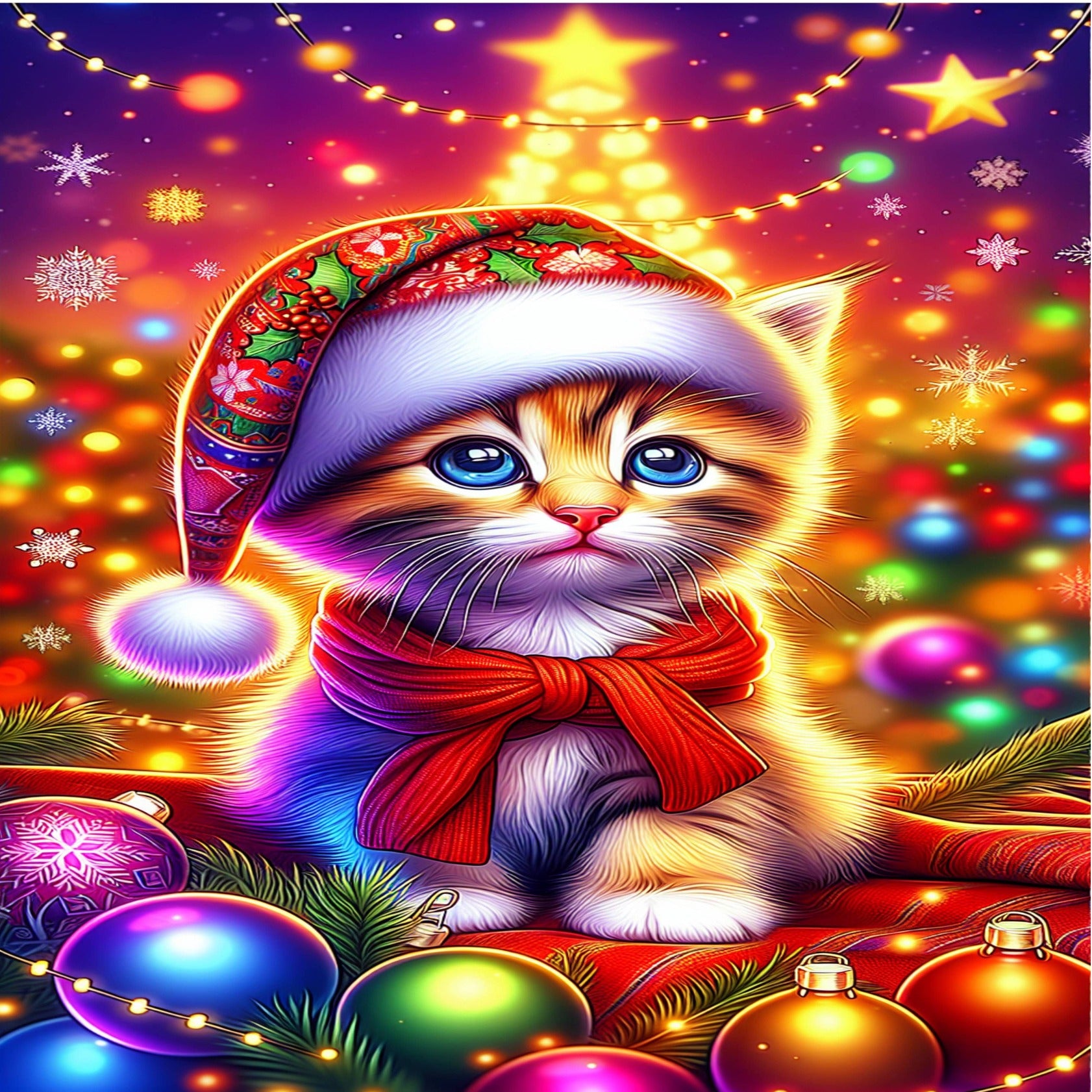 Christmas Cat Illustration