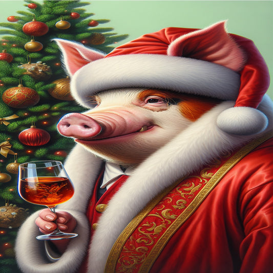 Santa Pig Drink Beer