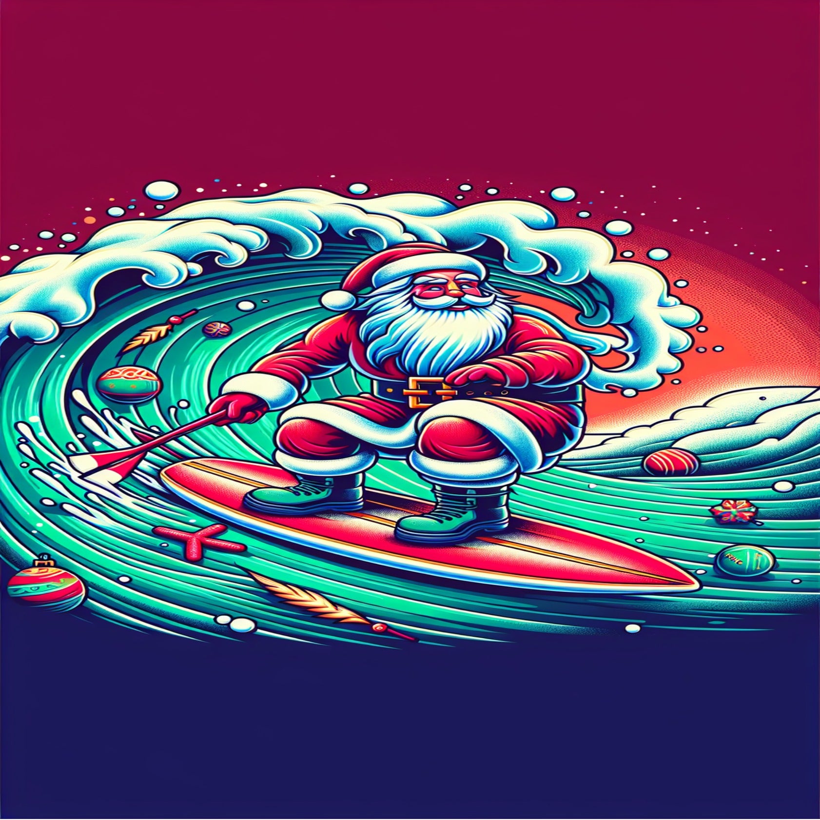 Surfing Santa