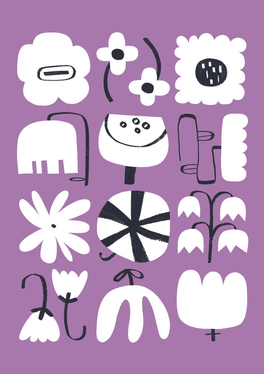 Square flowers (mauve)