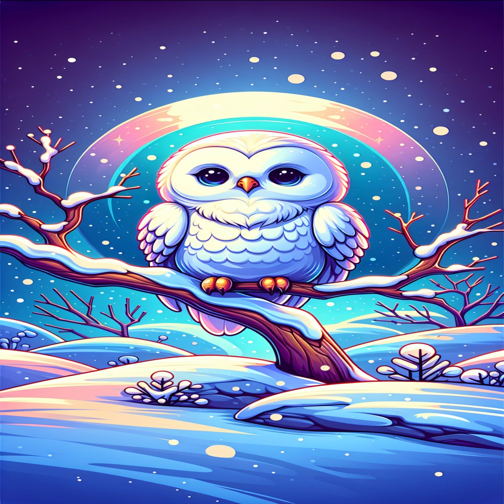 white owl in snow