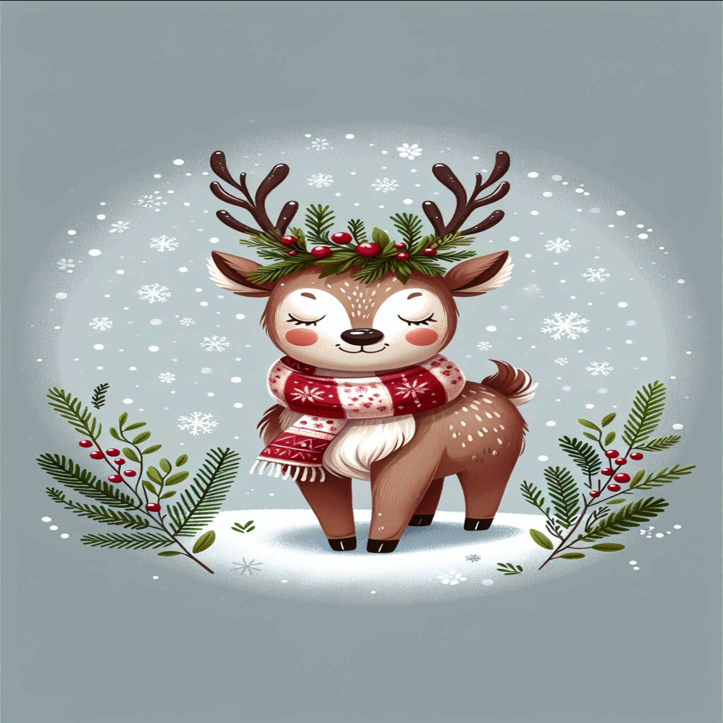 Cute Reindeer in Winter
