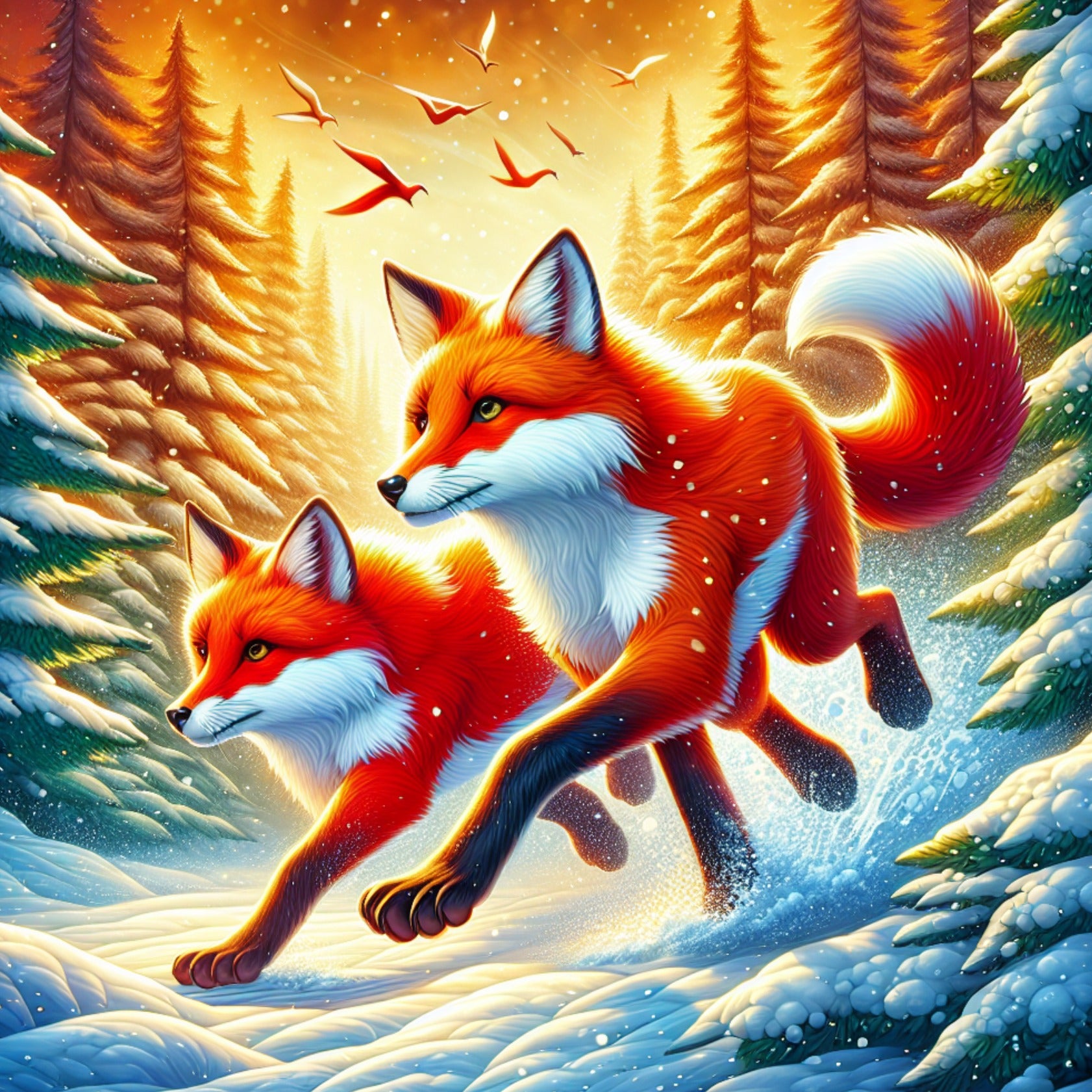 Red Foxes in Winter