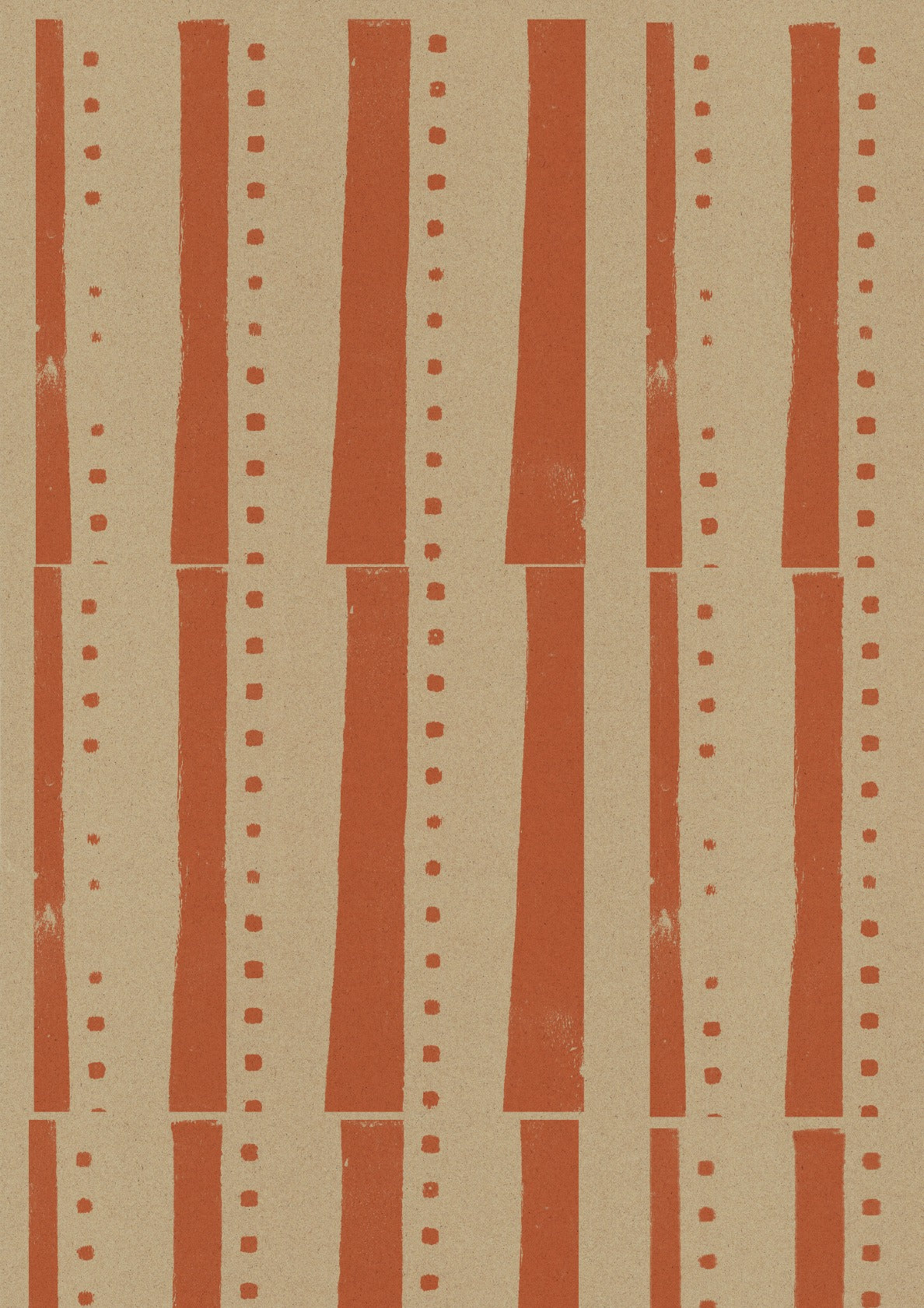 Stripes and squares in terracotta.