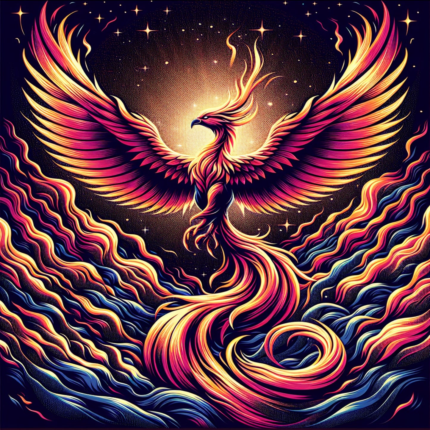 Magnificent phoenix fiery