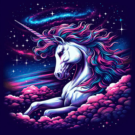  unicorn in a night galaxy