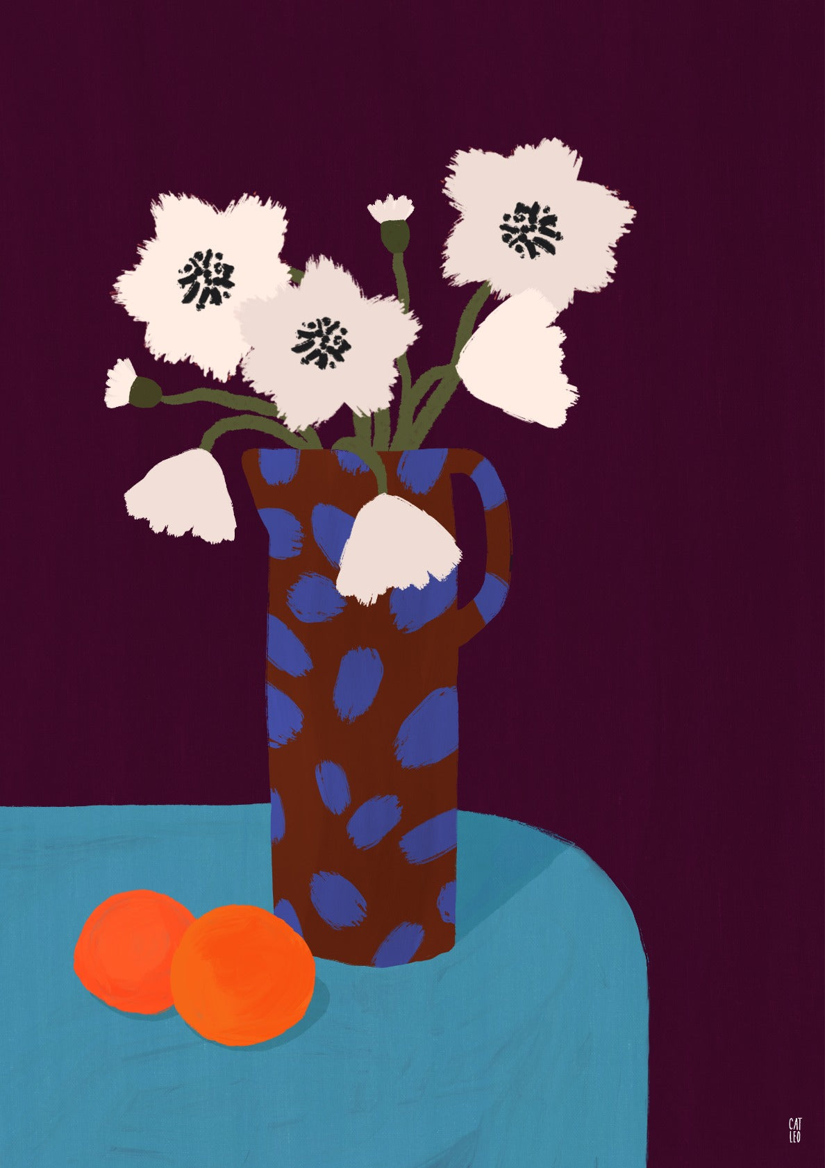 Poppies White & Purple