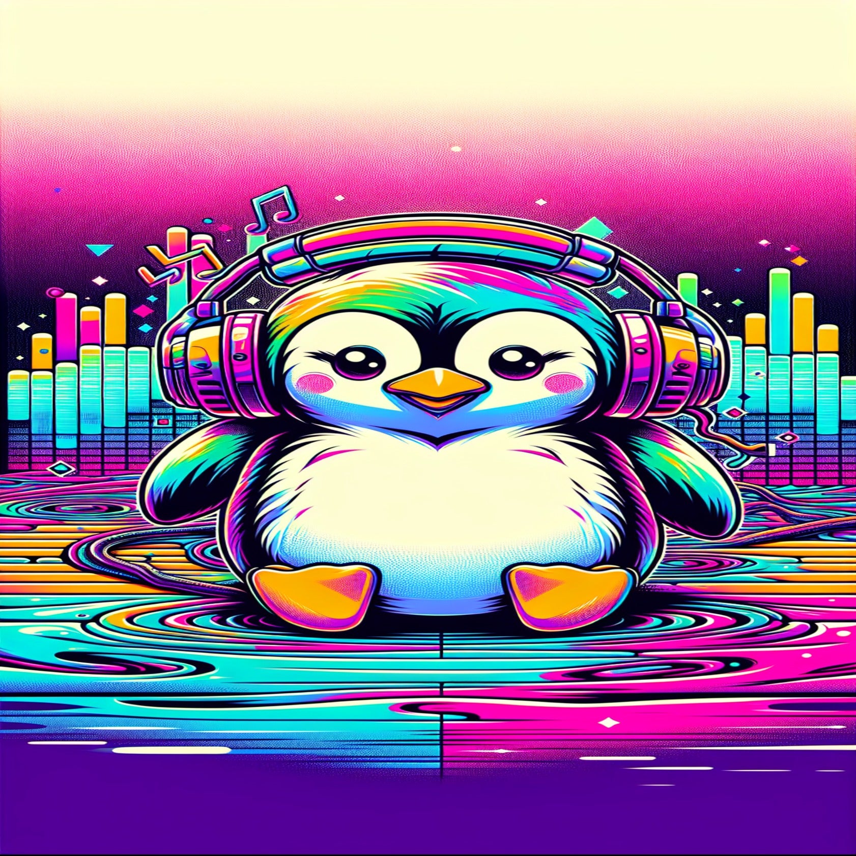 Cute colorful penguin