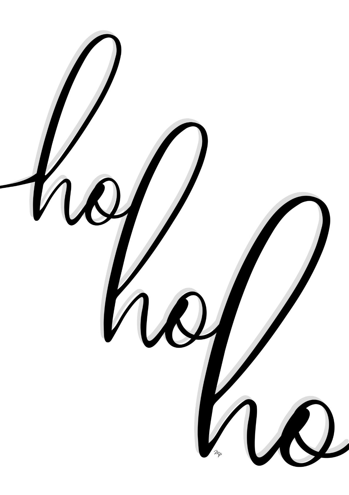 Ho Ho Ho nordic xmas typography