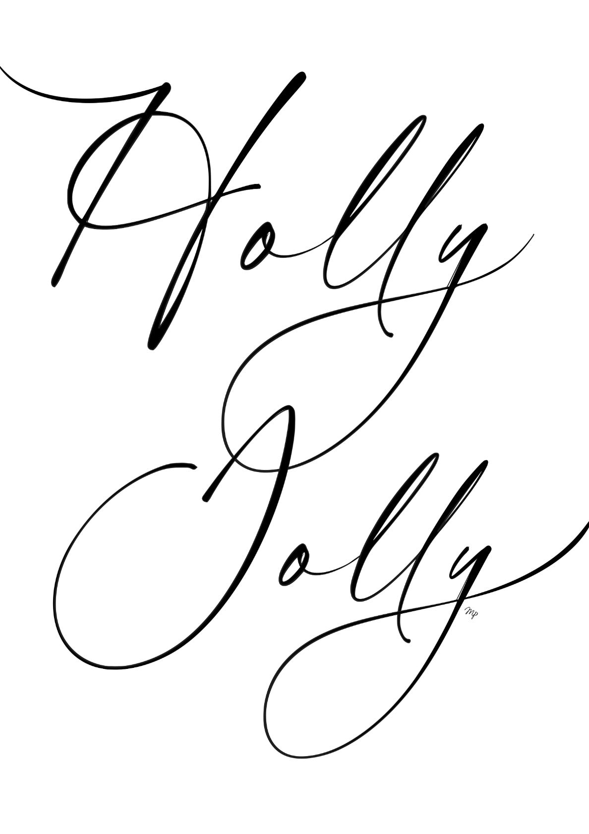 Elegant Holly Jolly Xmas Typography