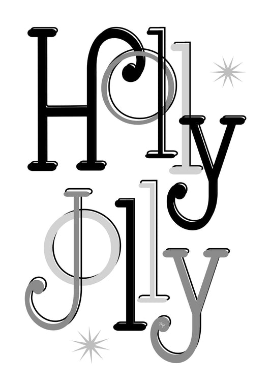 Retro Holly Jolly Xmas typography