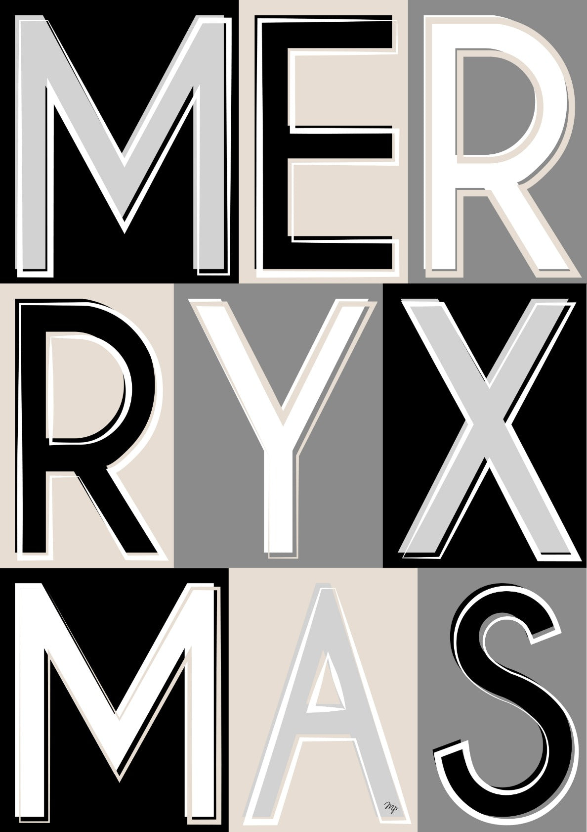 Merry Xmas festive typography