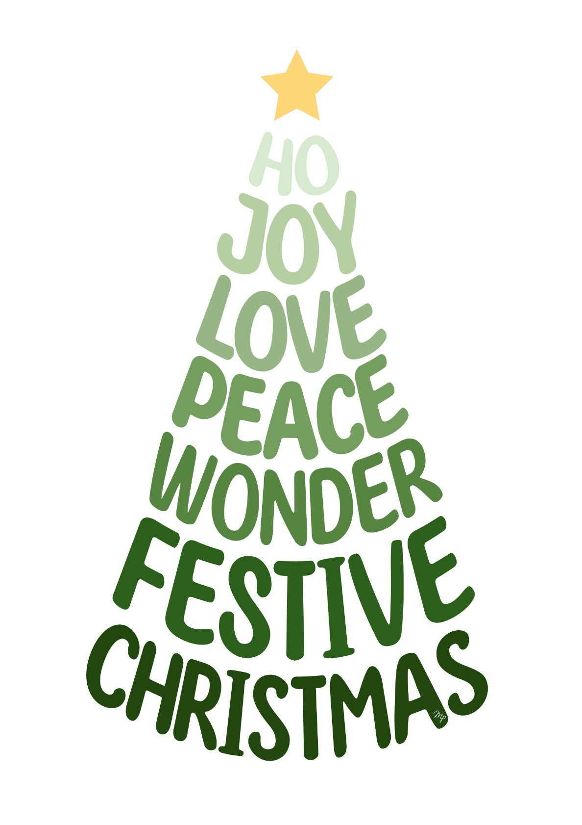 Green text Xmas tree