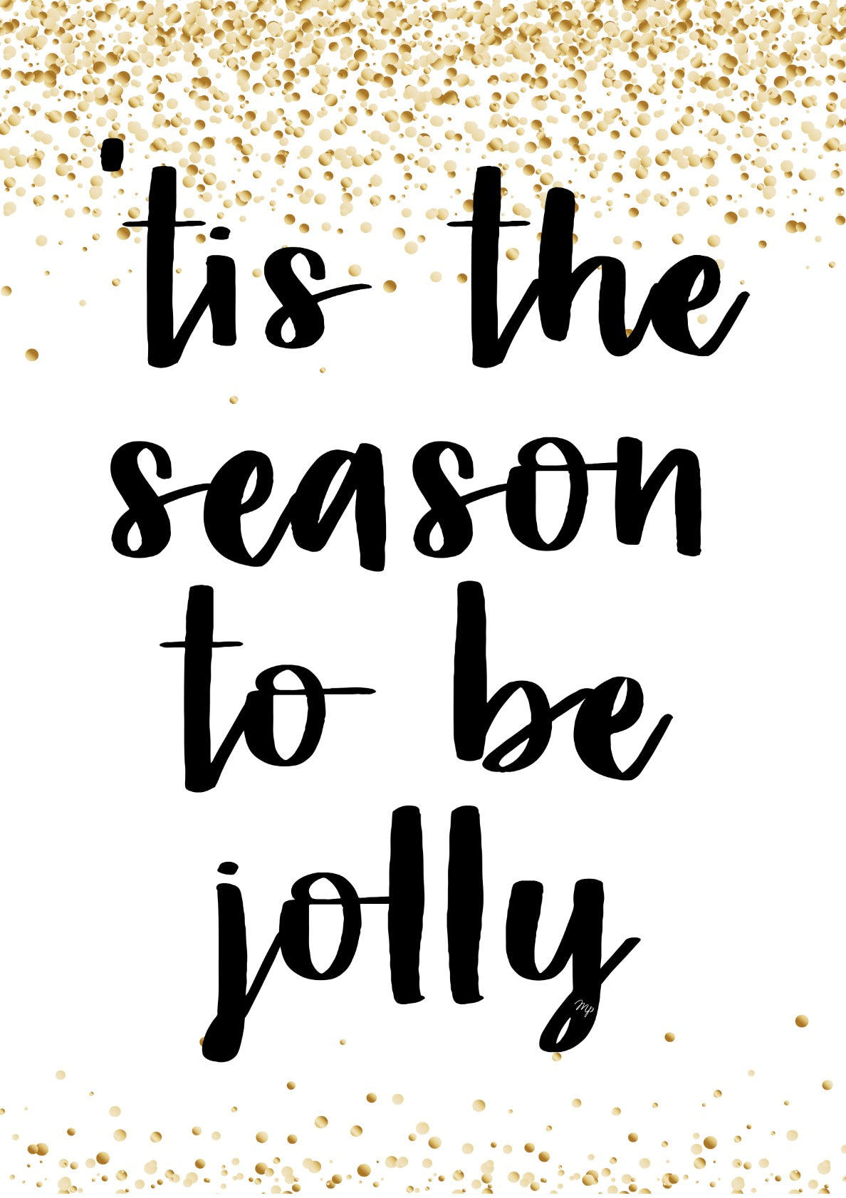 Tis the season to be jolly xmas typography