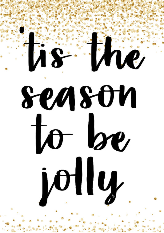 Tis the season to be jolly xmas typography